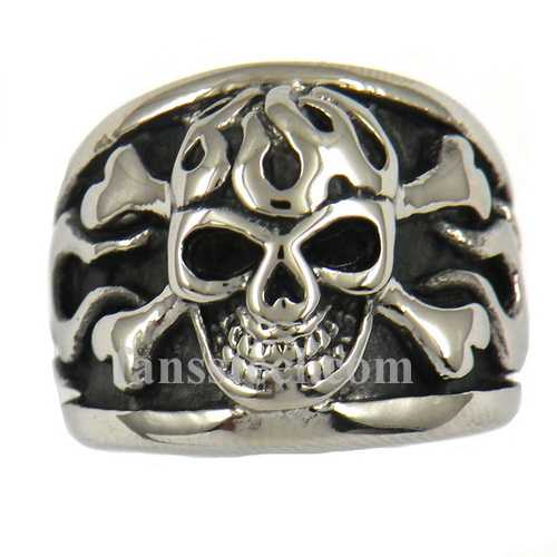 FSR11W79  cross bone skull gothic  ring